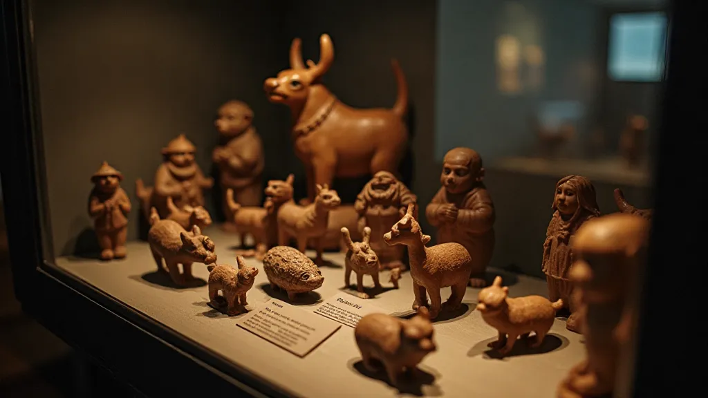 Display of antique penknife carvings.