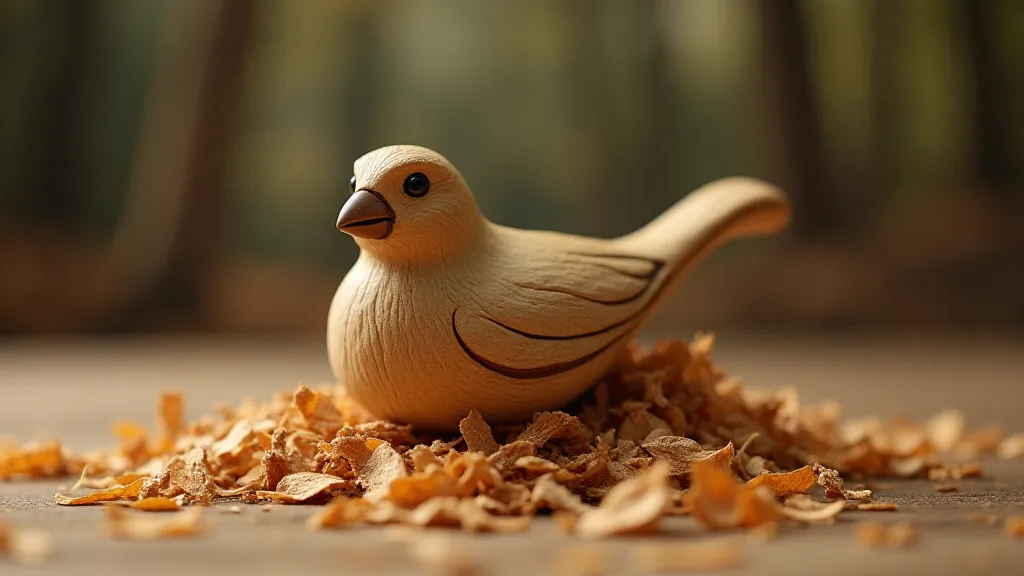 Small wooden bird carving