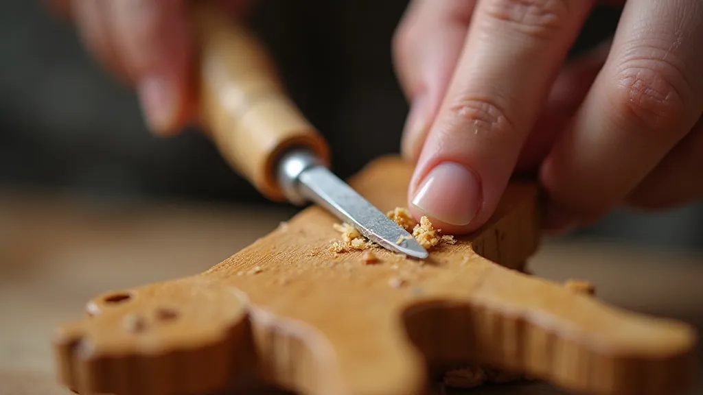 Hand carving a bear with a penknife