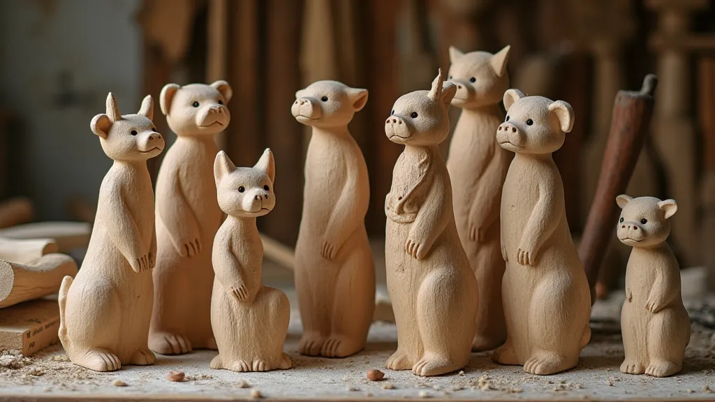 Stages of wooden carving projects