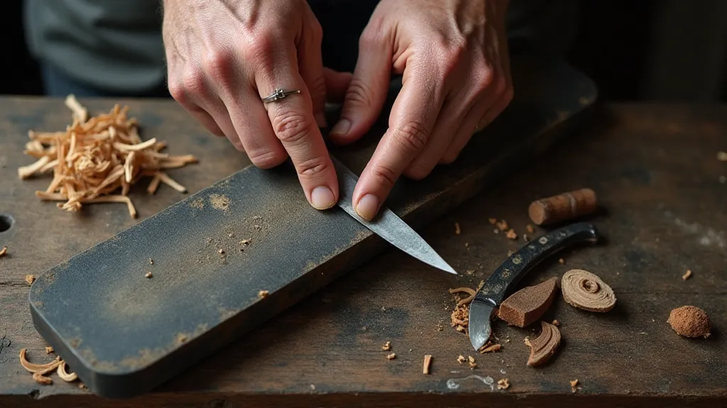 Sharpening a penknife blade