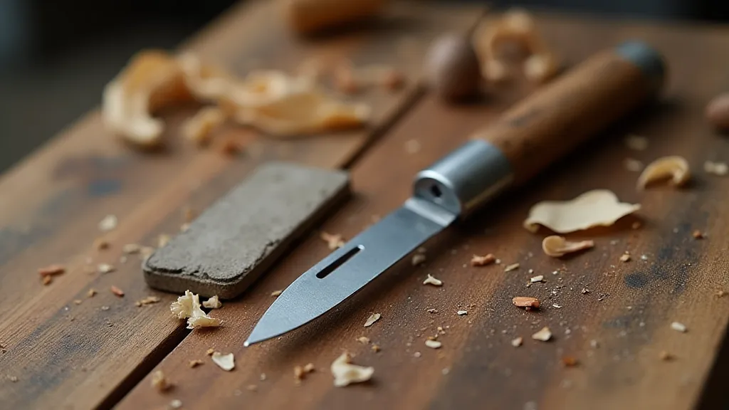 Vintage penknife on a workbench