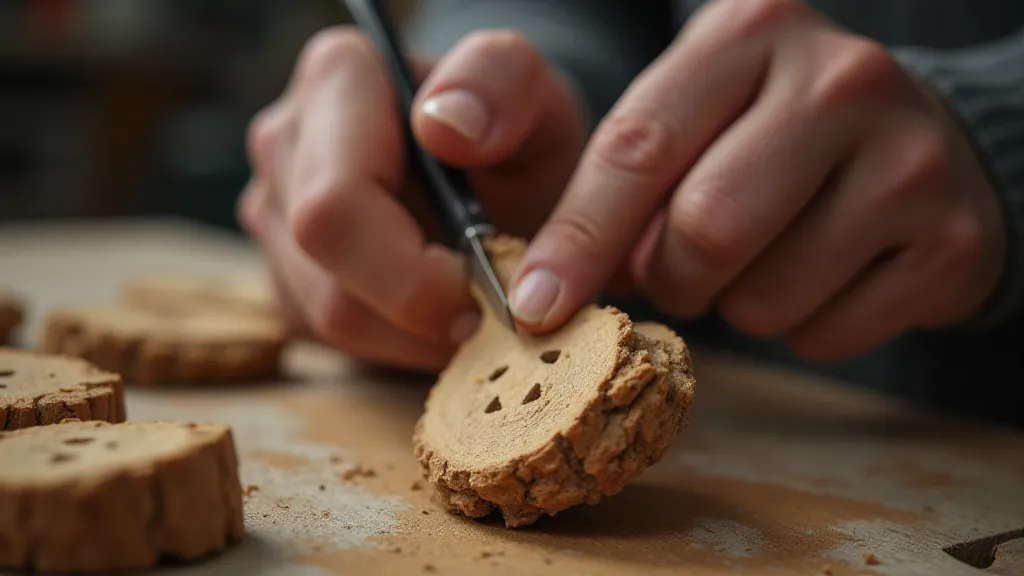 Carpenter whittling wood